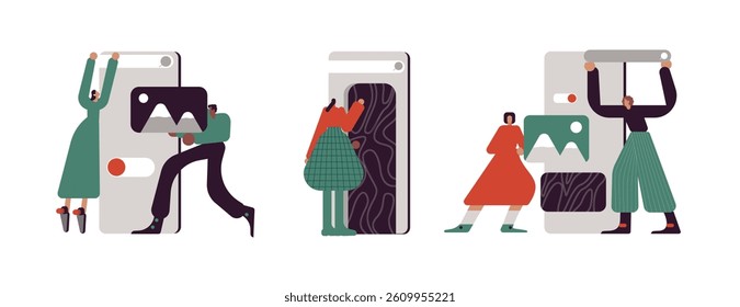 UX UI designer. User experience, web interface design concept. Creating digital graphic layout, wireframe, visual elements for mobile app, sites. Flat vector illustration isolated on white background