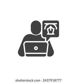 UX UI Designer vector icon. filled flat sign for mobile concept and web design. UX UI designer glyph icon. Symbol, logo illustration. Vector graphics