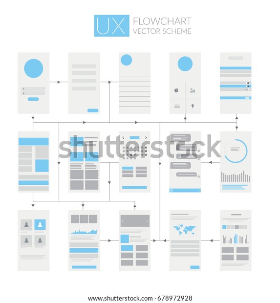 Ux Uiフローチャート インフォグラフィック付き ベクターイラスト のベクター画像素材 ロイヤリティフリー