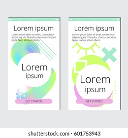  UX, UI GUI interface screen template for smart phone or web site banner. Vector illustration. Creative flat style design..