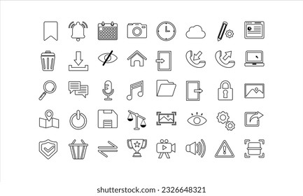 UX UI icon designs set, Modern elements, graphic design concepts, simple symbols collection.