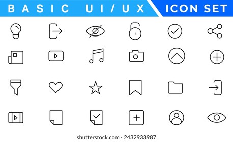ux ui Icons bundle. Linear dot style Icons. Vector illustration