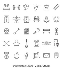 UX UI icons. Set of linear icons. Flat icon bundle pack. Collection of linear icons. Collection of random abstract outline icon bundle pack sign symbol pictogram