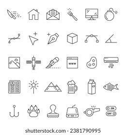 UX UI icons. Set of linear icons. Flat icon bundle pack. Collection of linear icons. Collection of random abstract outline icon bundle pack sign symbol pictogram