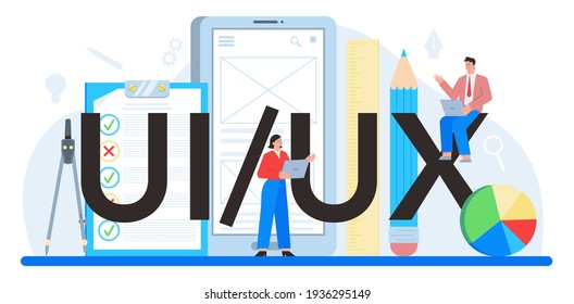 UX UI typographic header. App interface improvement