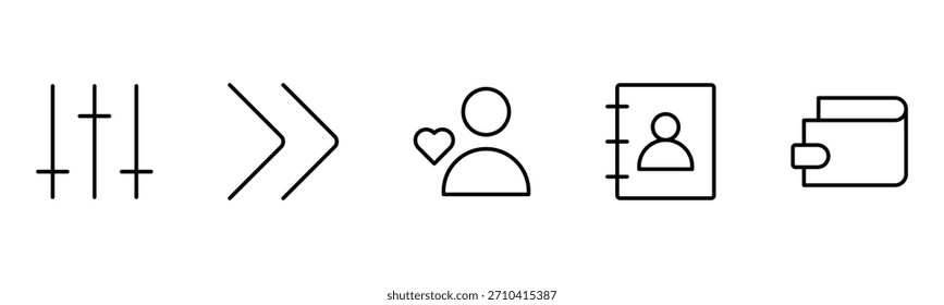 UX UI iconos web. Vector ilustrador, conveniente para la página del Web, App móvil, Web, e impresión.