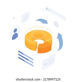 Ux, ui, website design, window, digital, app, presentation, infographic. Isometric vector illustration flat design isolated.