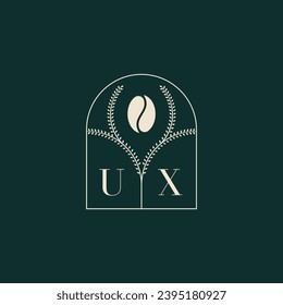 UX Unique and simple logo design combination of letters and coffee bean