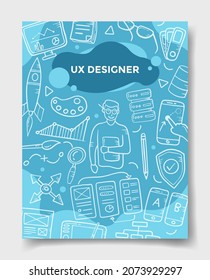 Ux User Experience Designer Concept With Doodle Style For Template Of Banners, Flyer, Books, And Magazine Cover