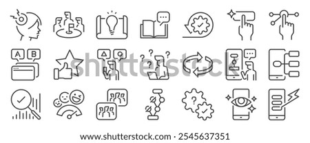 UX User experience icon set. It included contexts such as web, experiences, app, personas, properties, and more. Editable Vector Stroke.