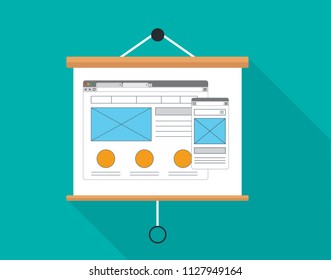 ux user experience presentation board design vector illustration