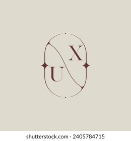 UX wedding classic in elegant monogram with high quality professional design that will print well