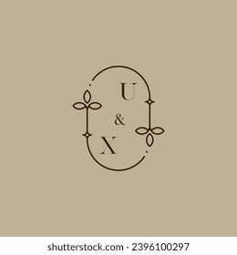UX wedding initial logo in high quality professional design that will print well across any print media
