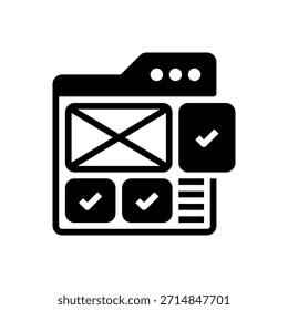 Icono de línea de estructura de alambre UX, símbolo de contorno para diseño de Sitio web, interfaz de usuario, plan estructural, creación de prototipos de App y planificación de diseño. Icono de signo de Vector.