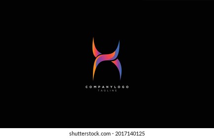 UX XU U Y X Resumen diseño inicial del logotipo del alfabeto de una letra monográfica