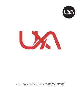 Diseño de monograma de letra de logotipo UXA