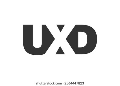 UXD logo design. Initial letter U X D bold font style for tech startups, consulting, corporate branding. Creative company name, headlines typography identity, trendy logotype. Vector illustration.