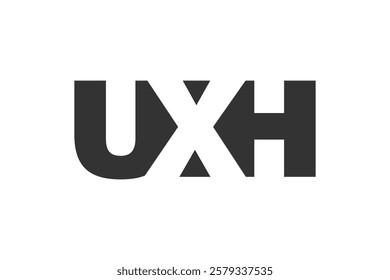 UXH logo design. Initial letter U X H bold font style for tech startups, consulting, corporate branding. Creative company name, headlines typography identity, trendy logotype. Vector illustration.