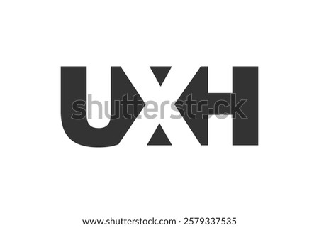 UXH logo design. Initial letter U X H bold font style for tech startups, consulting, corporate branding. Creative company name, headlines typography identity, trendy logotype. Vector illustration.