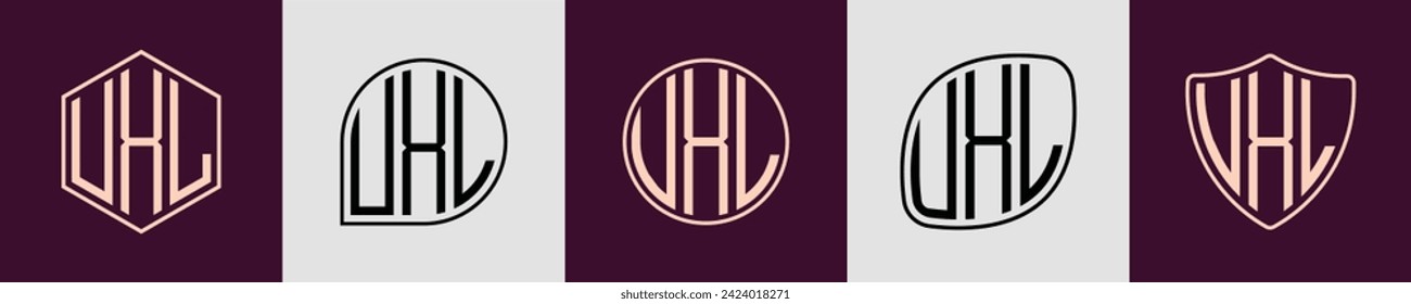 UXL modern initial monogram logo design vector. It will be suitable for which company or brand name start those initial.
