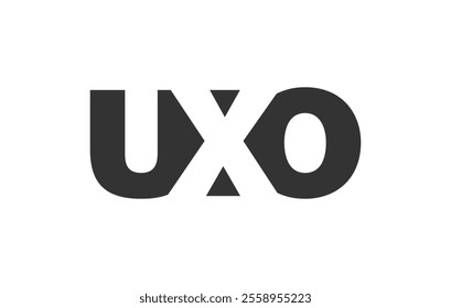 UXO logo design. Initial letter U X O bold font style for tech startups, consulting, corporate branding. Creative company name, headlines typography identity, trendy logotype. Vector illustration.