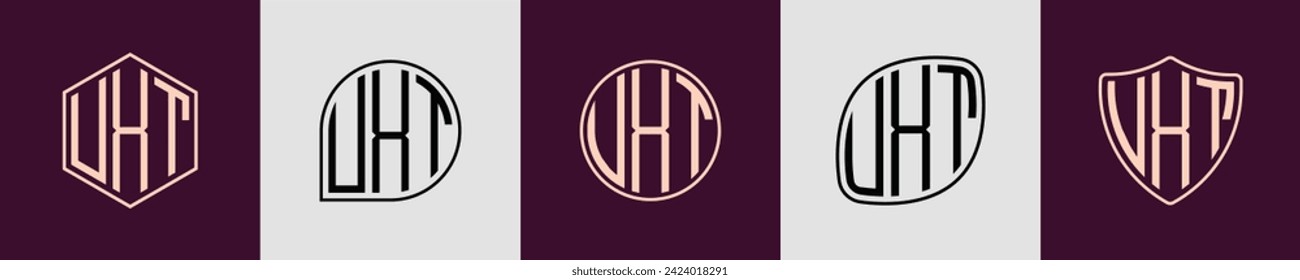 UXT modern initial monogram logo design vector. It will be suitable for which company or brand name start those initial.