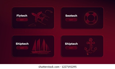 UX/UI Concept for web page, banner, presentation. Vector illustration
