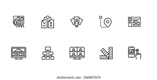 UXUI Icons - Workshop, Competitor Analysis, Personas, Journey Map, Wireframe, Mockup, Sitemap, Interviews, Branding, Testing