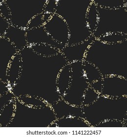 uxury seamless pattern with Golden sparkling circles. Modern abstract design for paper, wallpaper, cover, fabric and other users. Vector illustration
