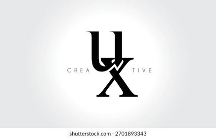 UXux Elegant Serif Monogram Logo – Luxury Lowercase Typographic Lettermark for Modern Branding