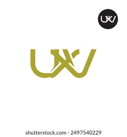 Diseño de monograma de letra de logotipo UXV