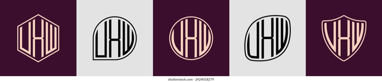 UXW modern initial monogram logo design vector. It will be suitable for which company or brand name start those initial.