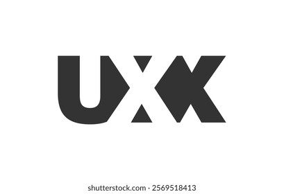 UXX logo design. Initial letter U X X bold font style for tech startups, consulting, corporate branding. Creative company name, headlines typography identity, trendy logotype. Vector illustration.