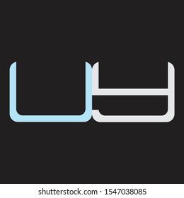 UY Abstrac logo vector Monogram isolated on black background