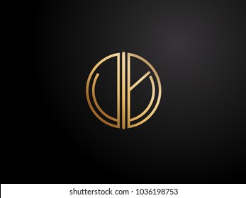 UY circle Shape Letter logo Design in gold color
