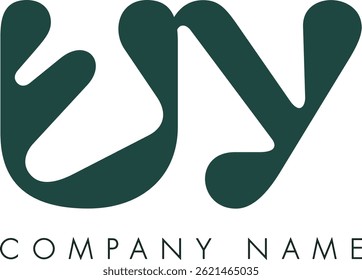 Diseño de Vector de logotipo de letra abstracta moderna creativa UY. Utilizable para su empresa o negocio e identidad de marca.