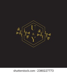 UY elegant wedding initial logo in high quality professional design that will print well across any print media