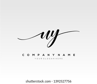 UY handwriting initial  logo vector