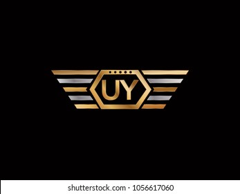 UY initial box shape Logo designs template