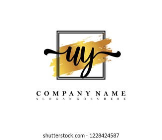 UY Initial handwriting logo concept