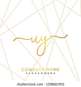 UY Initial Handwriting logo template vector