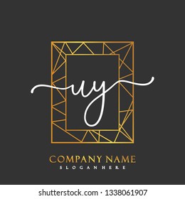 UY Initial Handwriting logo template vector