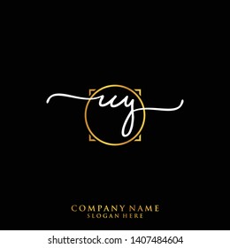 UY Initial handwriting logo template