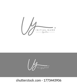 UY Initial letter handwriting and signature logo.