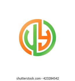UY initial letters looping linked circle logo orange green