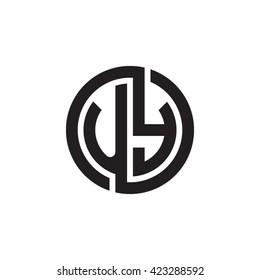 UY initial letters looping linked circle monogram logo