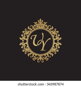 UY initial luxury ornament monogram logo