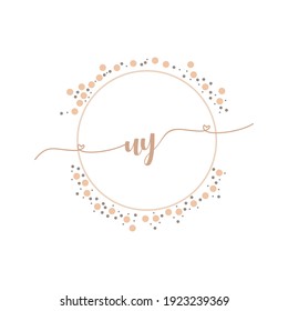 UY Initial monogram handwriting luxury illustration