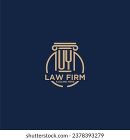 UY initial monogram for law firm with creative circle line