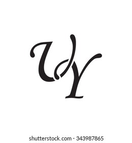 UY initial monogram logo
